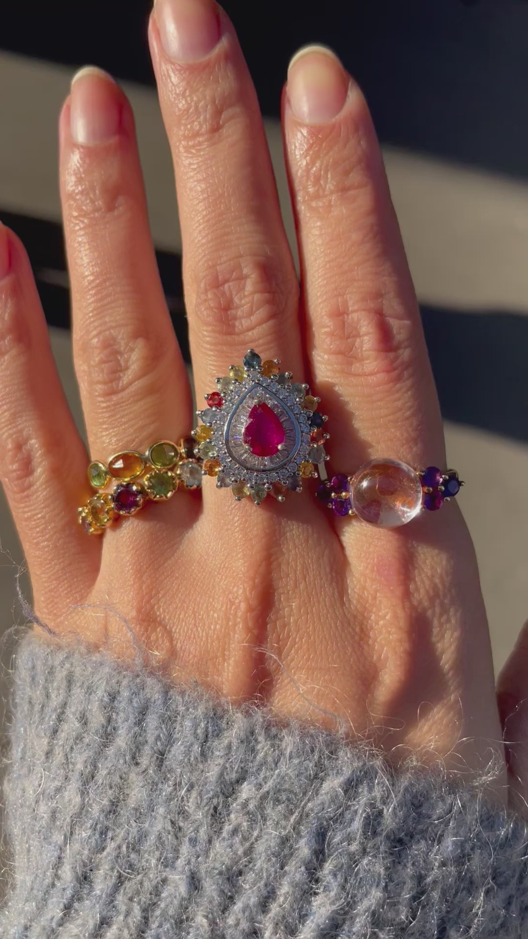 Bague Rubis et Saphirs