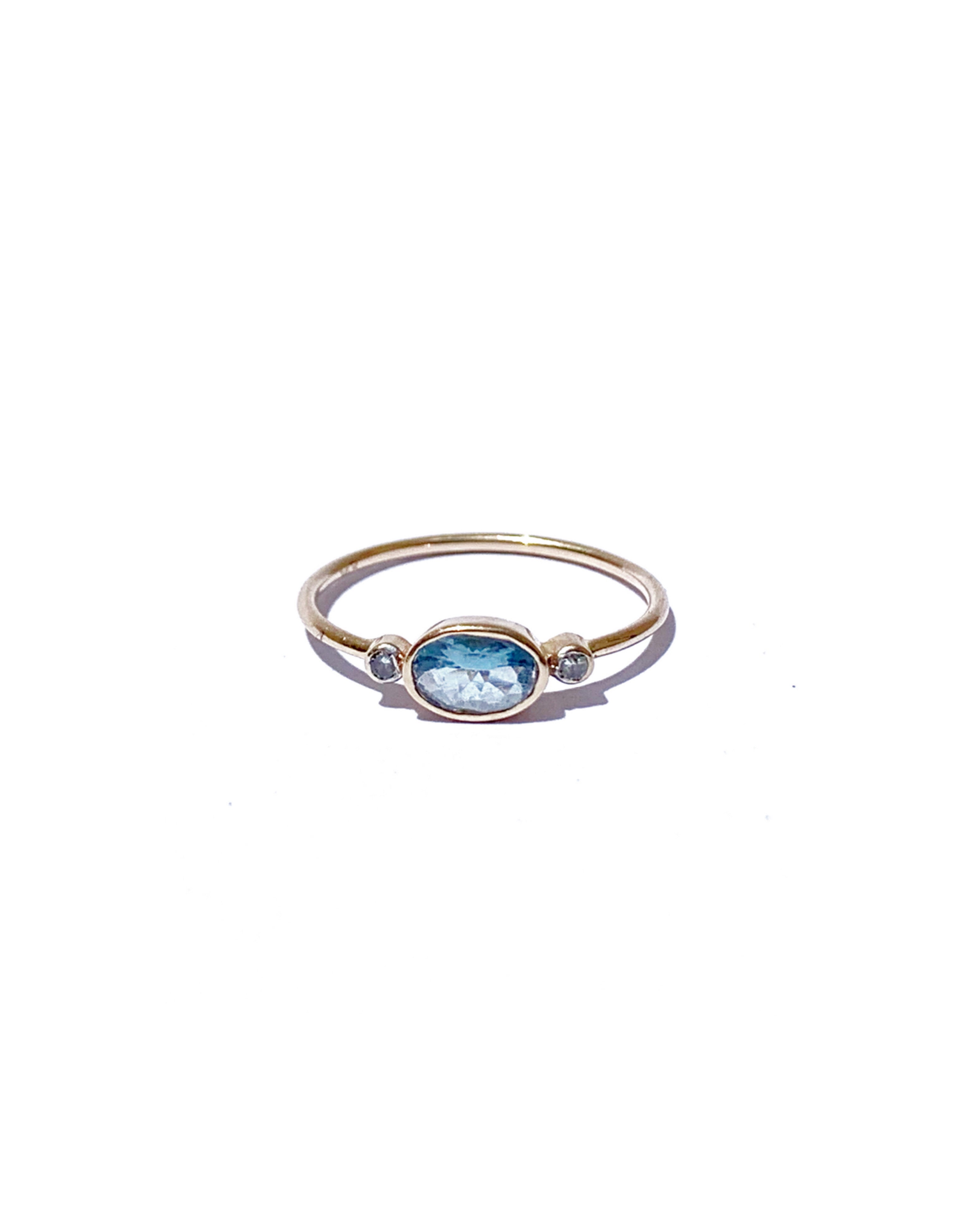 Bague Aigue-Marine et Diamant en Or