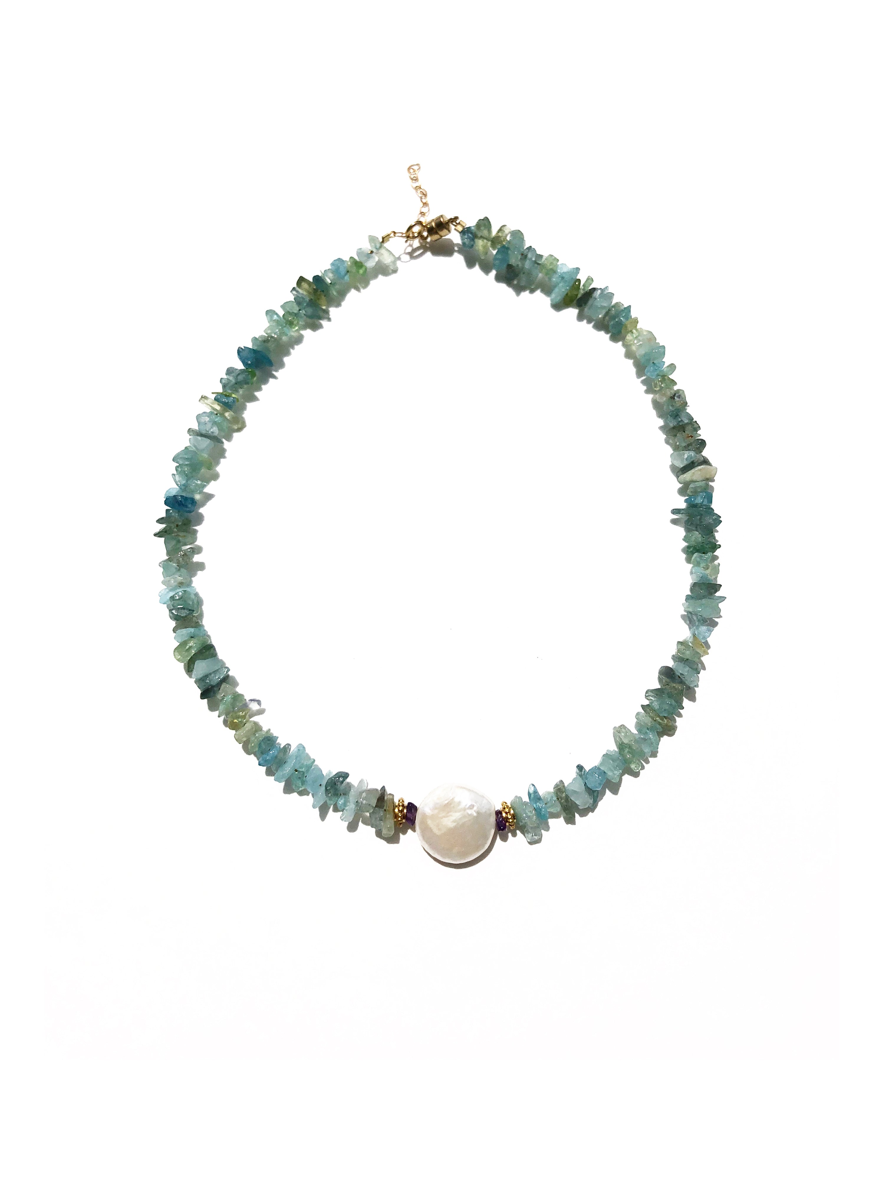 Pearl For Soul Aigue-Marine Necklace